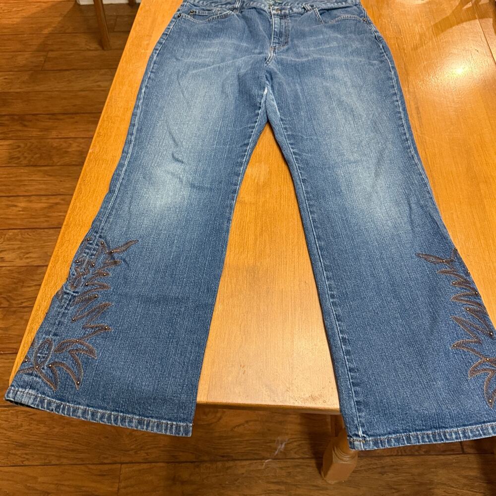 RL Lauren Jeans Co. Western Embroidered & Studded Bootcut Jeans Sz 14 Y2K